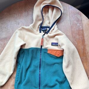 Patagonia Kids' Two-Tone Fleece Hoodie - yellow and Green💛💚